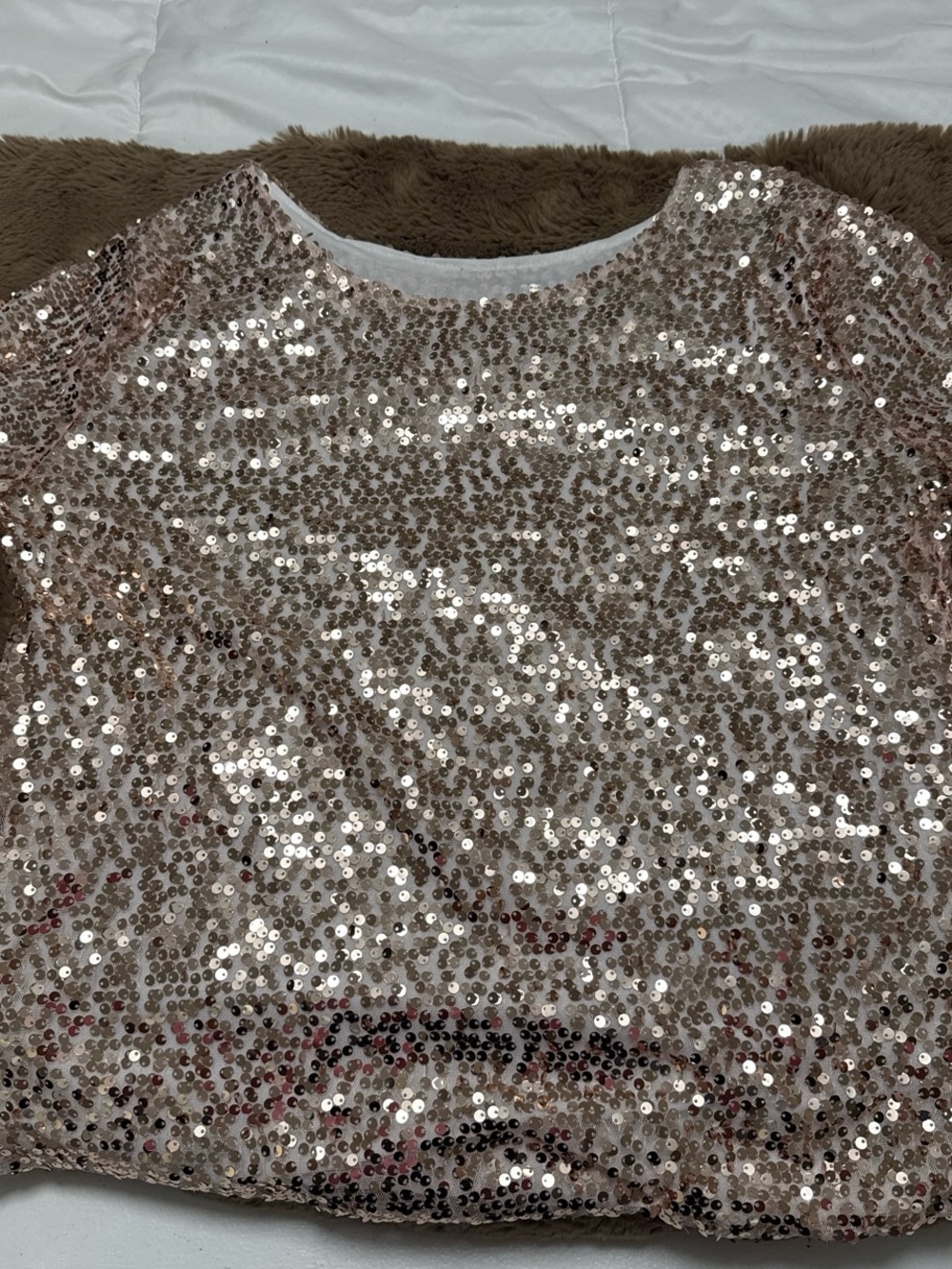 Sequin Party Top in Rose Gold